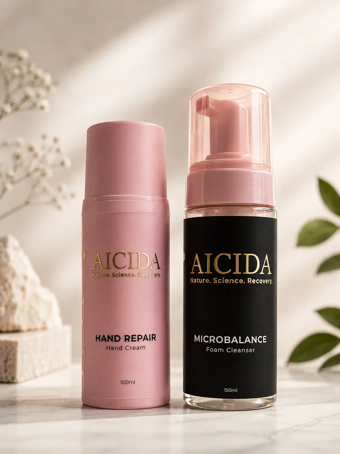 Крем Hand Repair і пінка Microbalance бренду AICIDA